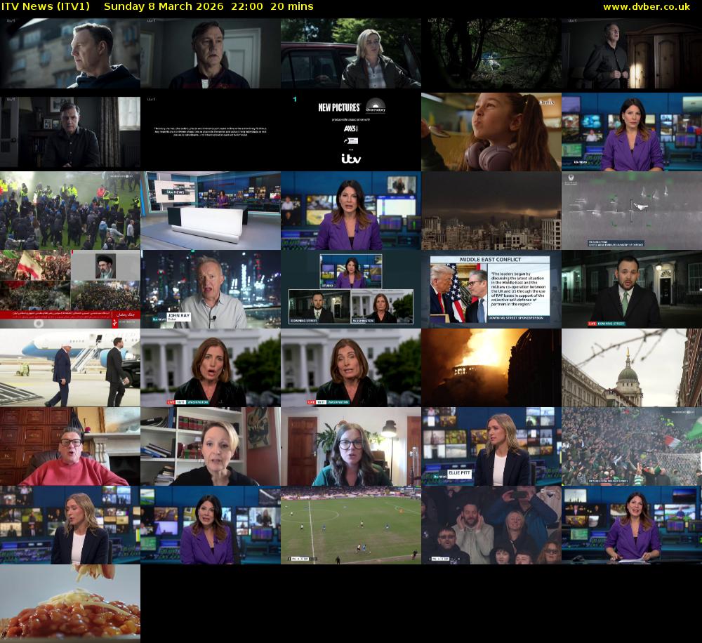 ITV News (ITV1) Sunday 8 March 2026 22:00 - 22:20