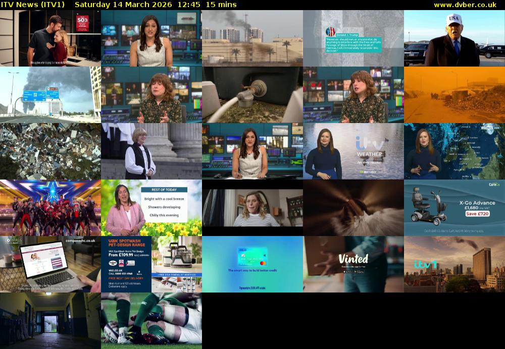 ITV News (ITV1) Saturday 14 March 2026 12:45 - 13:00
