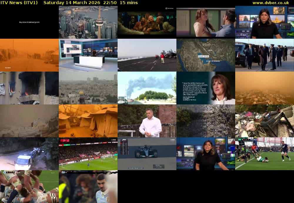 ITV News (ITV1) Saturday 14 March 2026 22:50 - 23:05