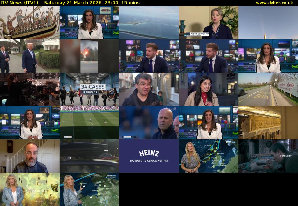 ITV News (ITV1) Saturday 21 March 2026 23:00 - 23:15