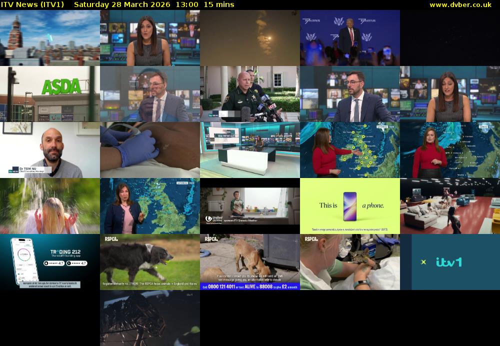 ITV News (ITV1) Saturday 28 March 2026 13:00 - 13:15