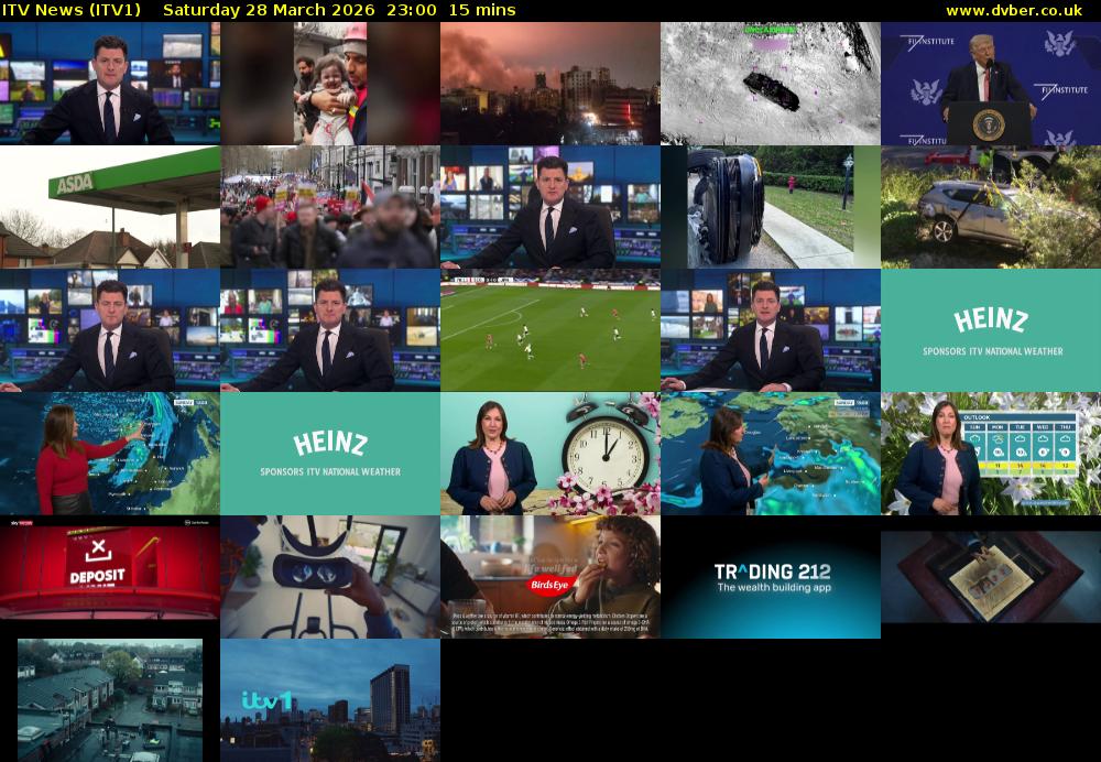 ITV News (ITV1) Saturday 28 March 2026 23:00 - 23:15