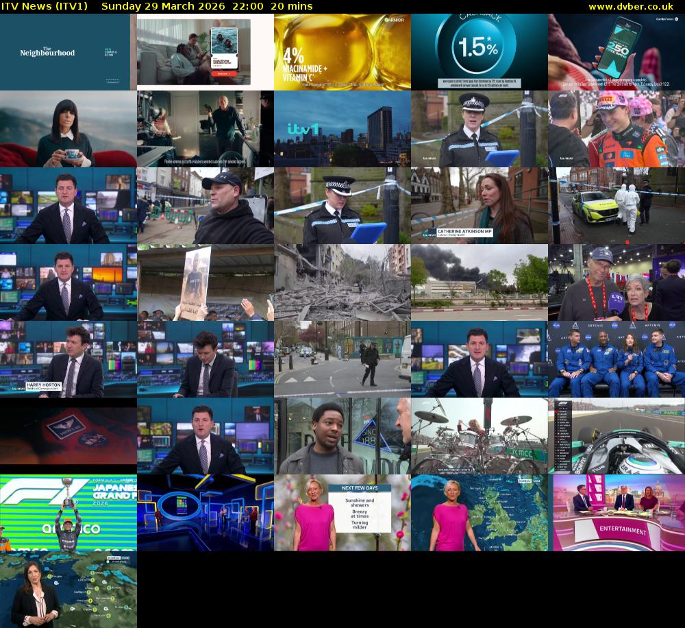 ITV News (ITV1) Sunday 29 March 2026 22:00 - 22:20