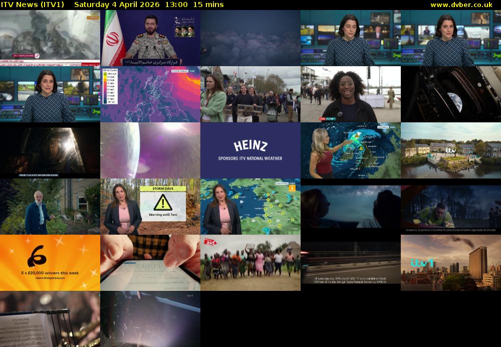 ITV News (ITV1) Saturday 4 April 2026 13:00 - 13:15
