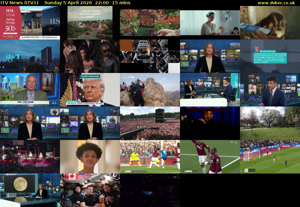 ITV News (ITV1) Sunday 5 April 2026 22:00 - 22:15
