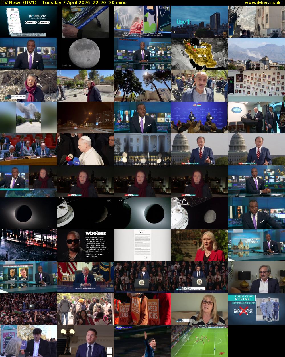 ITV News (ITV1) Tuesday 7 April 2026 22:20 - 22:50