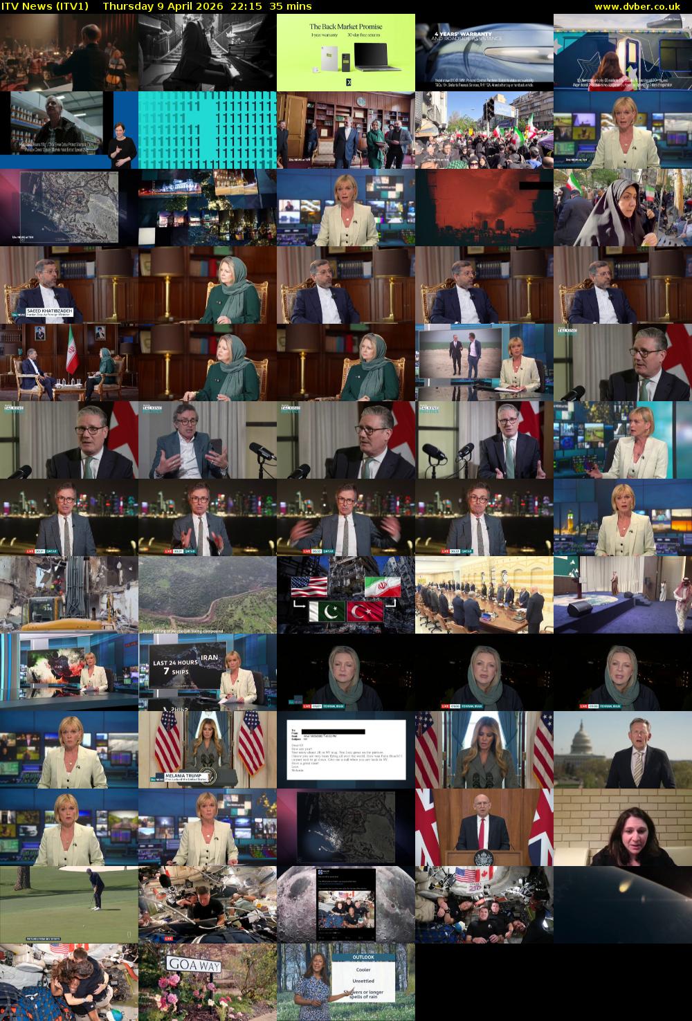 ITV News (ITV1) Thursday 9 April 2026 22:15 - 22:50