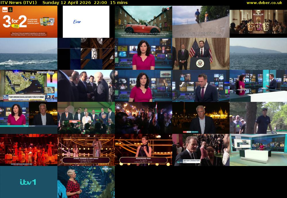 ITV News (ITV1) Sunday 12 April 2026 22:00 - 22:15
