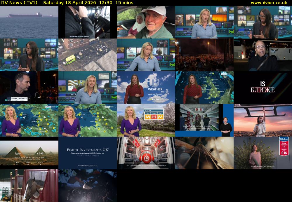 ITV News (ITV1) Saturday 18 April 2026 12:30 - 12:45