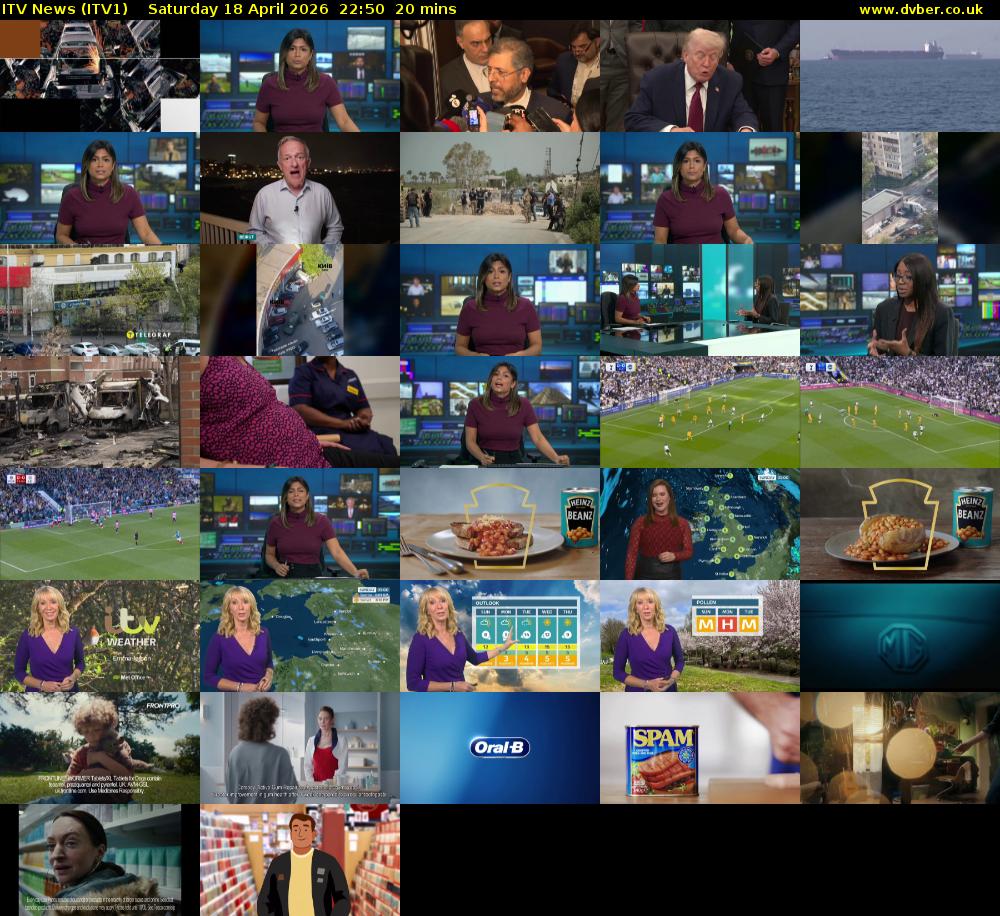 ITV News (ITV1) Saturday 18 April 2026 22:50 - 23:10