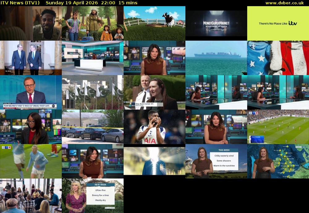 ITV News (ITV1) Sunday 19 April 2026 22:00 - 22:15