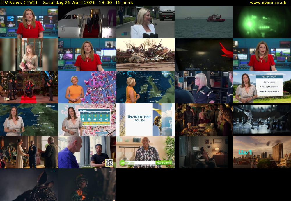 ITV News (ITV1) Saturday 25 April 2026 13:00 - 13:15
