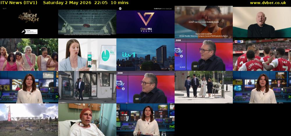 ITV News (ITV1) Saturday 2 May 2026 22:05 - 22:15