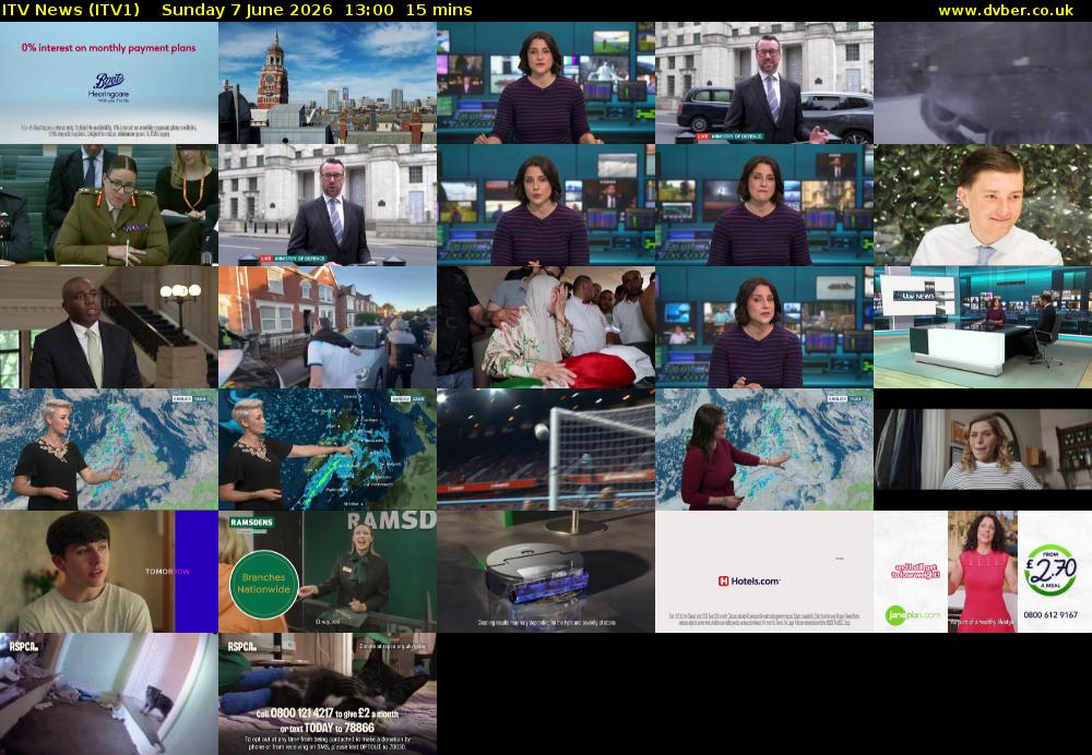 ITV News (ITV1) Sunday 7 June 2026 13:00 - 13:15