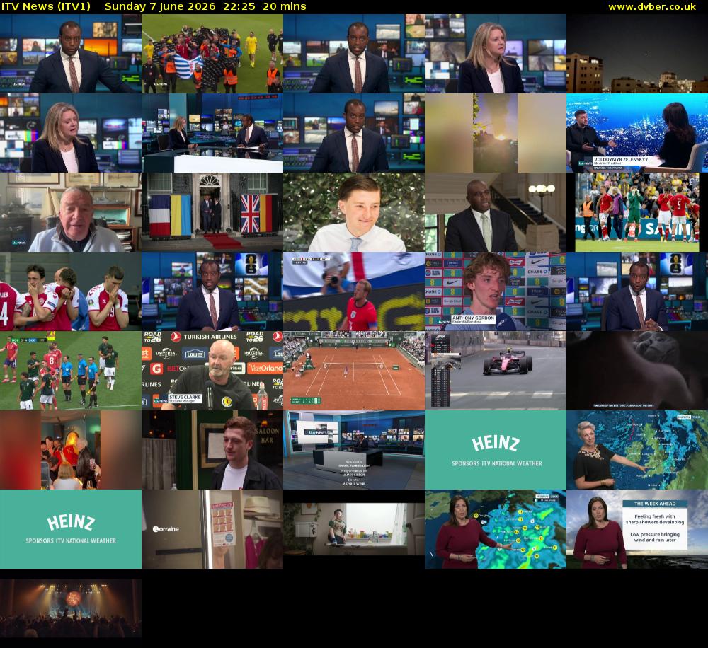 ITV News (ITV1) Sunday 7 June 2026 22:25 - 22:45
