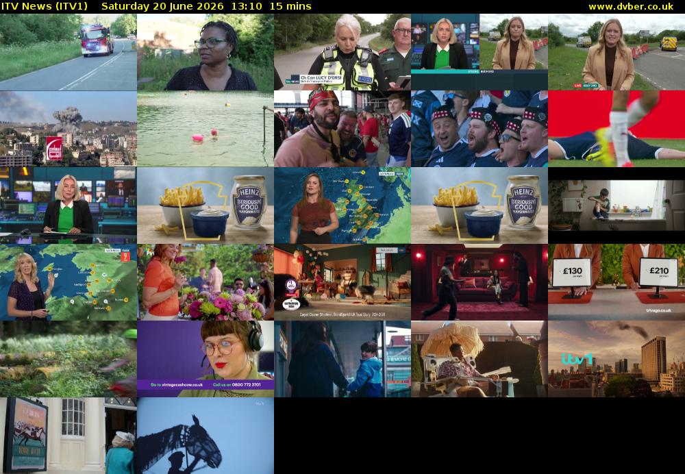ITV News (ITV1) Saturday 20 June 2026 13:10 - 13:25