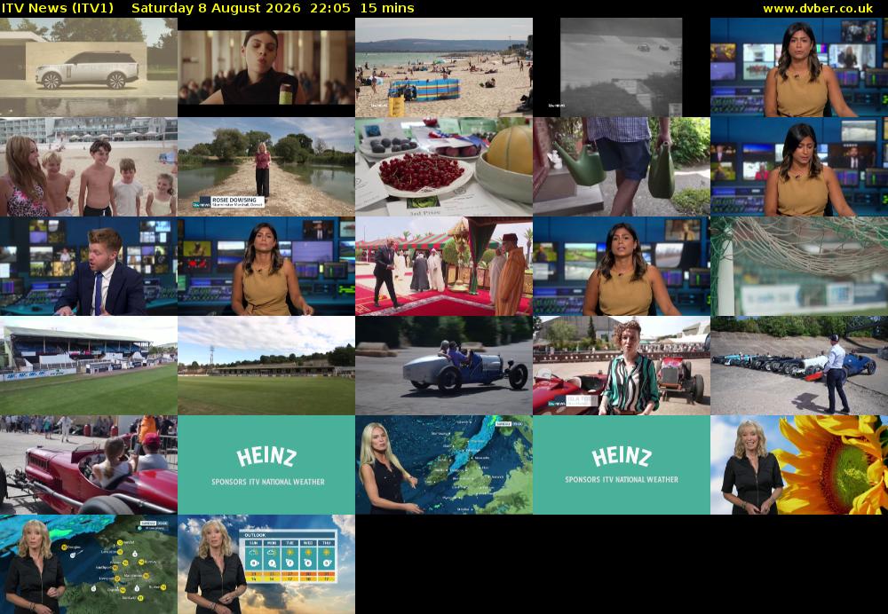 ITV News (ITV1) Saturday 8 August 2026 22:05 - 22:20