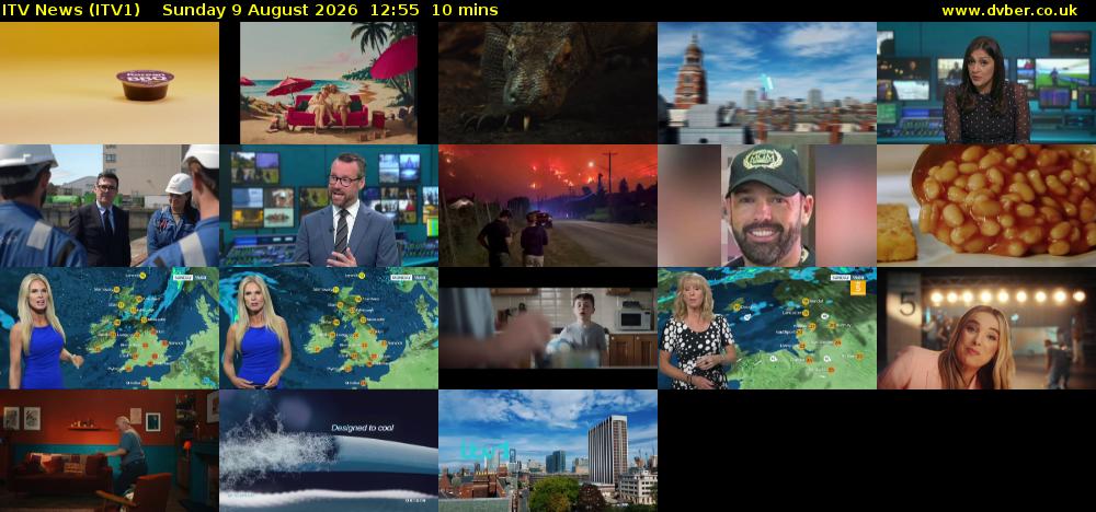 ITV News (ITV1) Sunday 9 August 2026 12:55 - 13:05