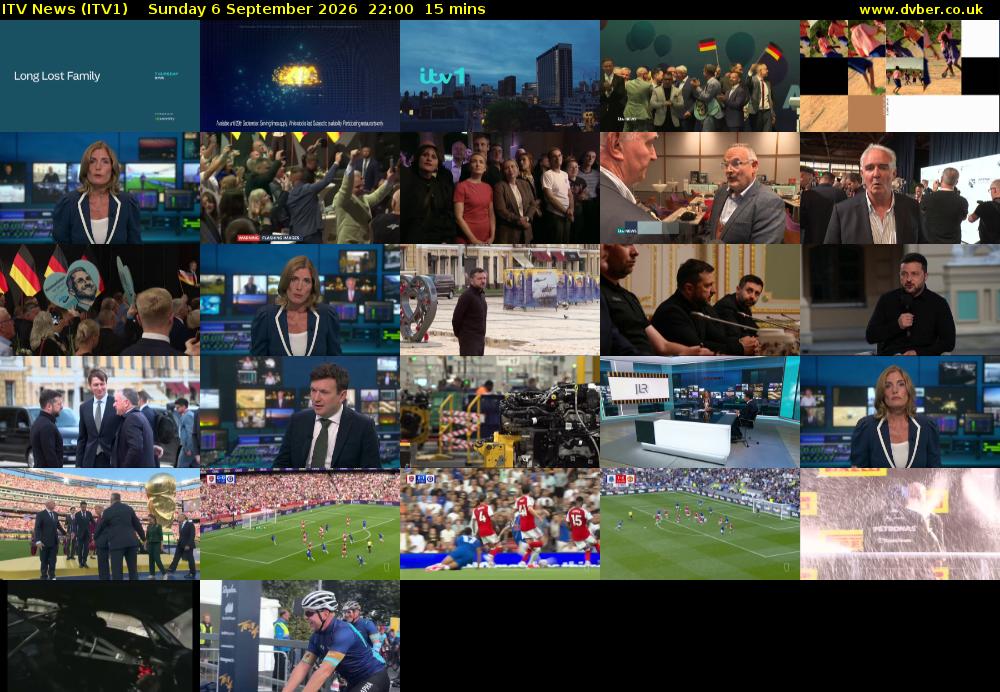 ITV News (ITV1) Sunday 6 September 2026 22:00 - 22:15
