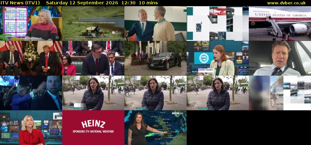 ITV News (ITV1) Saturday 12 September 2026 12:30 - 12:40