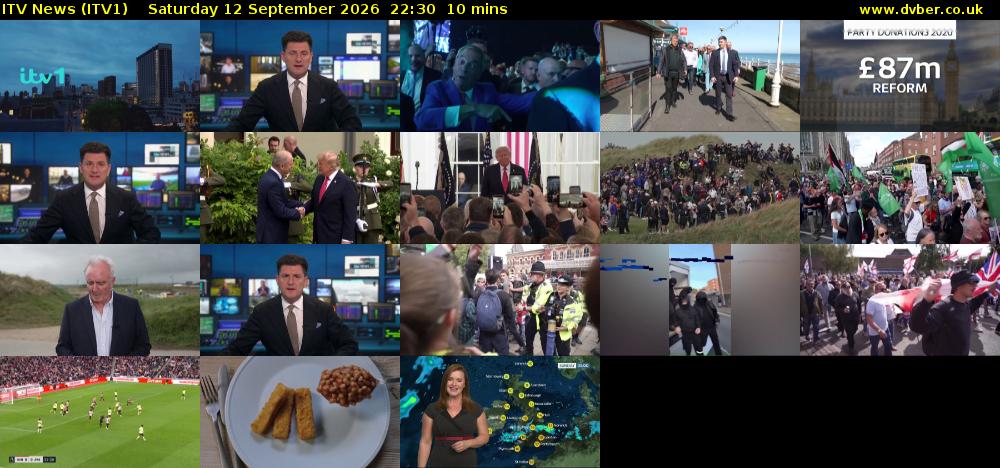 ITV News (ITV1) Saturday 12 September 2026 22:30 - 22:40