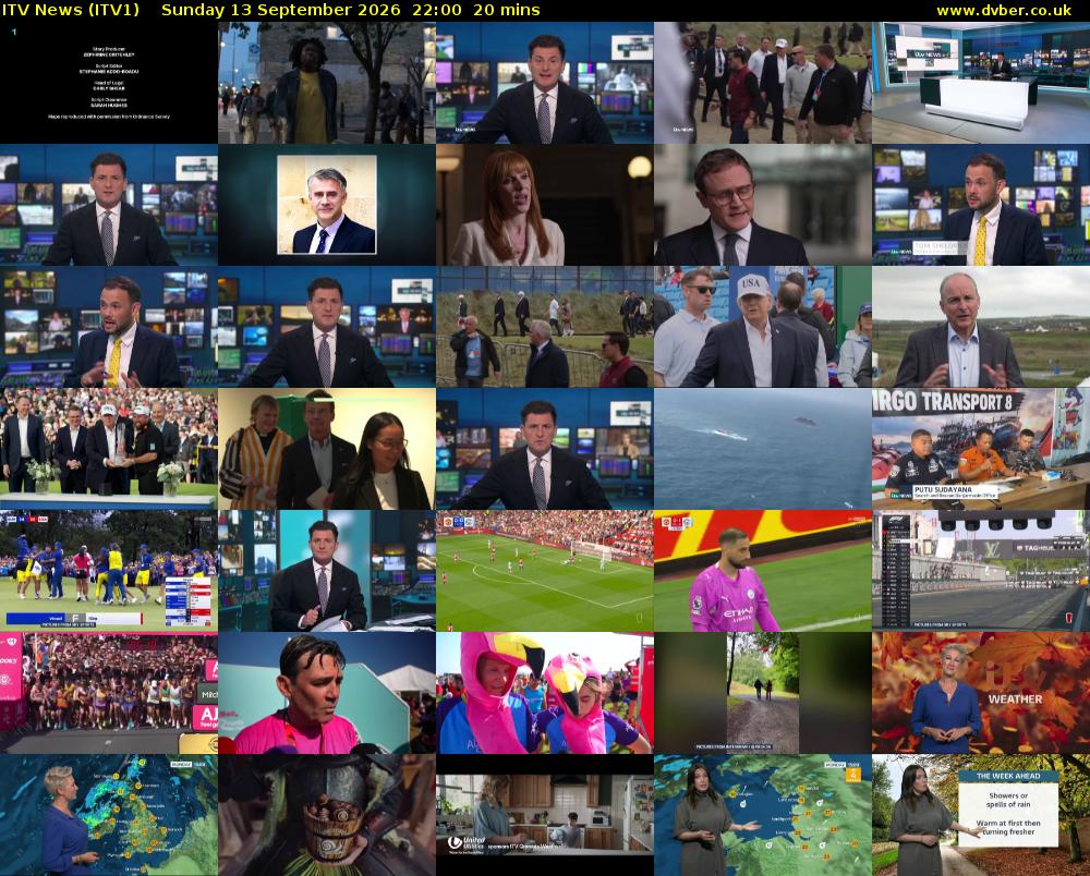ITV News (ITV1) Sunday 13 September 2026 22:00 - 22:20