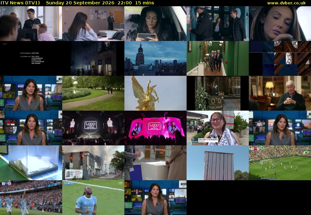 ITV News (ITV1) Sunday 20 September 2026 22:00 - 22:15