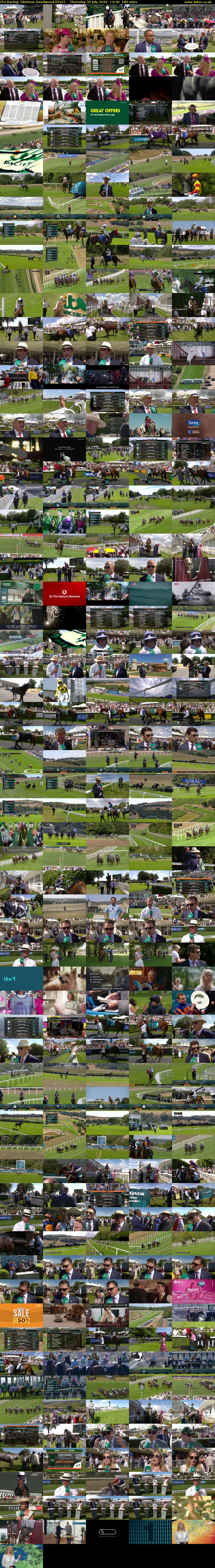 ITV Racing: Glorious Goodwood (ITV1) Thursday 30 July 2026 13:30 - 16:30
