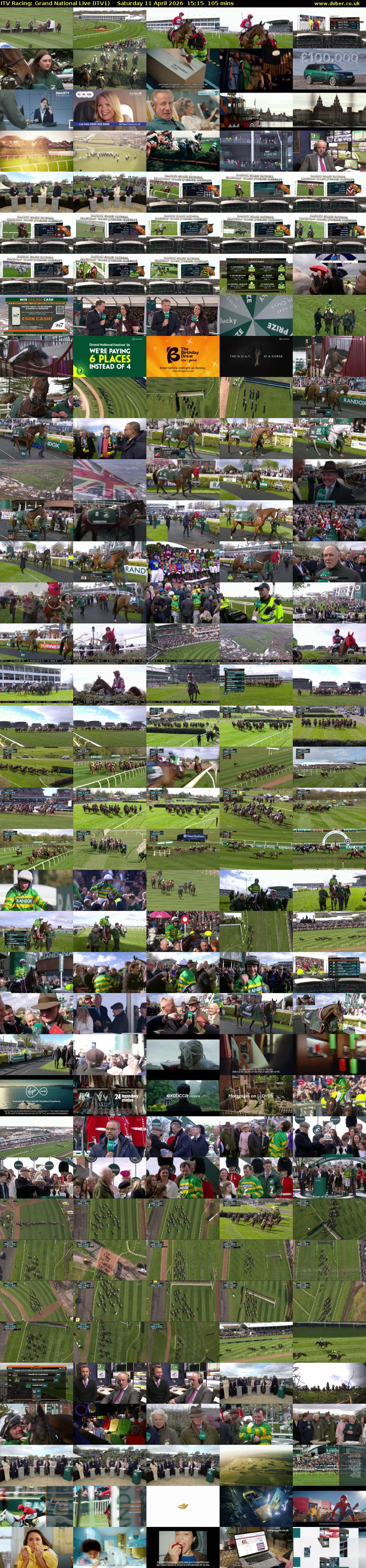 ITV Racing: Grand National Live (ITV1) Saturday 11 April 2026 15:15 - 17:00