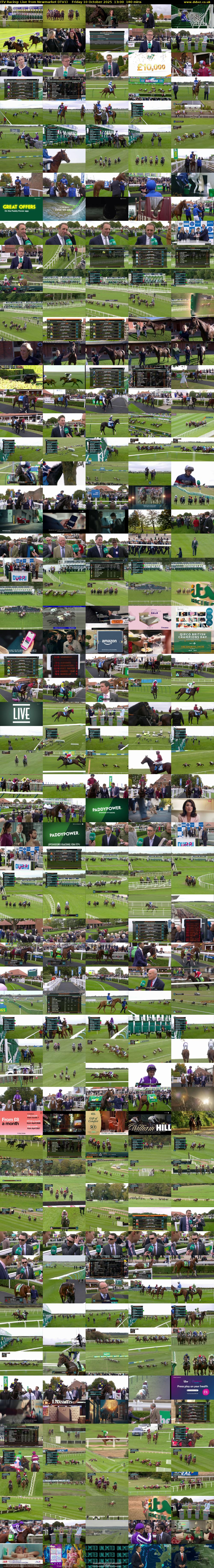 ITV Racing: Live from Newmarket (ITV1) Friday 10 October 2025 13:00 - 16:00