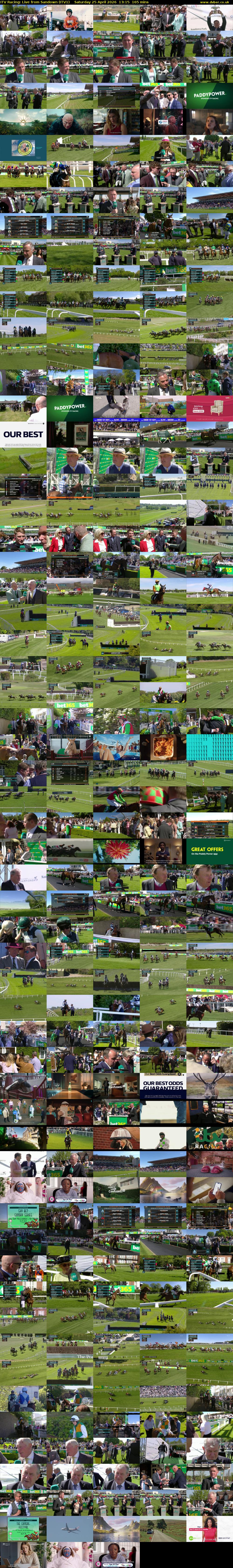 ITV Racing: Live from Sandown (ITV1) Saturday 25 April 2026 13:15 - 16:00
