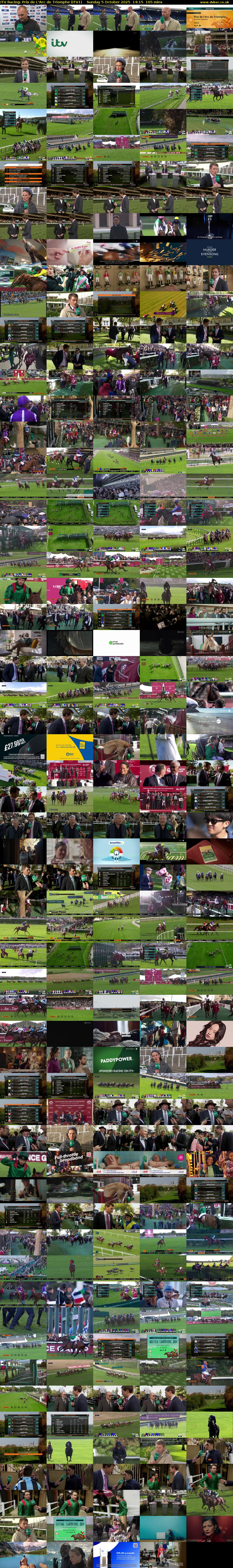 ITV Racing: Prix de L'Arc de Triomphe (ITV1) Sunday 5 October 2025 14:15 - 17:00