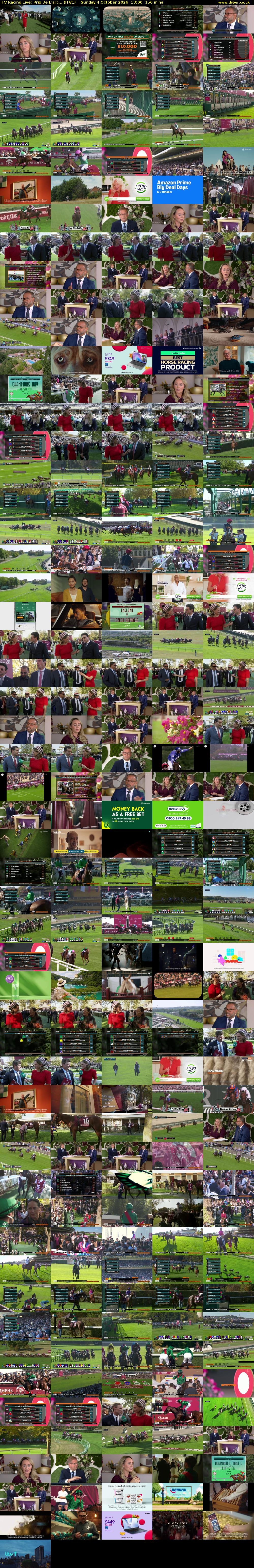 ITV Racing Live: Prix De L'arc... (ITV1) Sunday 4 October 2026 13:00 - 15:30