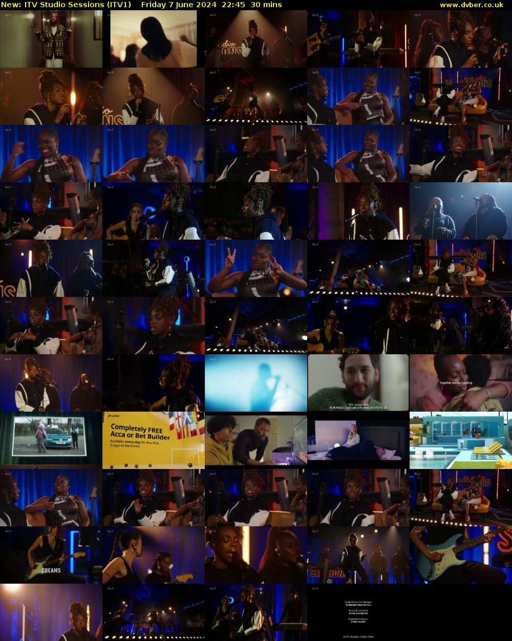ITV Studio Sessions (ITV1) Friday 7 June 2024 22:45 - 23:15