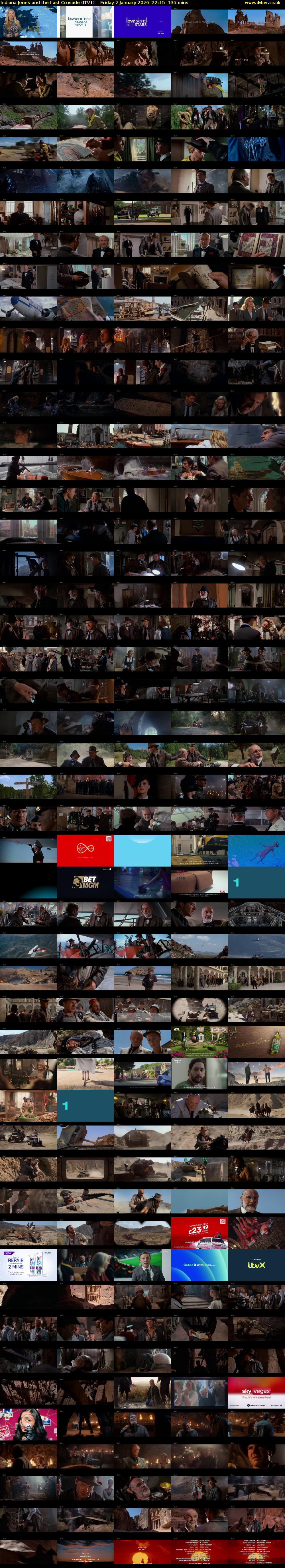 Indiana Jones and the Last Crusade (ITV1) Friday 2 January 2026 22:15 - 00:30