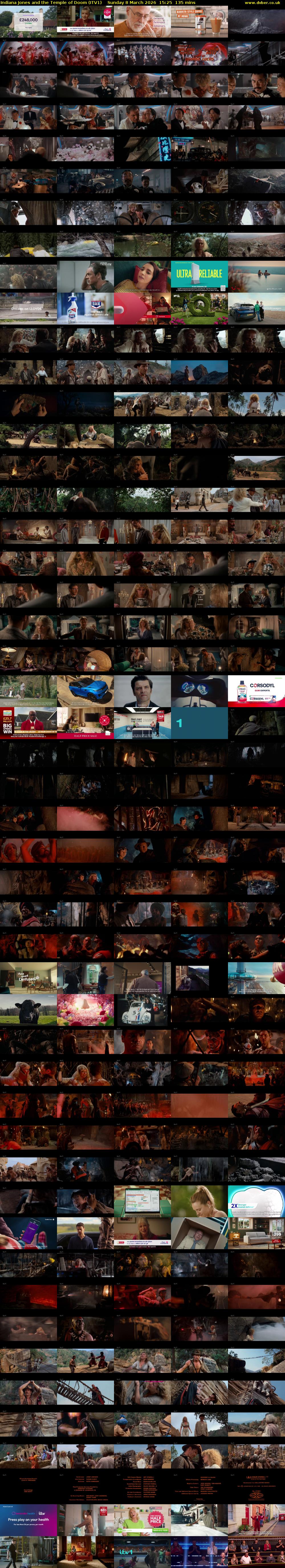 Indiana Jones and the Temple of Doom (ITV1) Sunday 8 March 2026 15:25 - 17:40