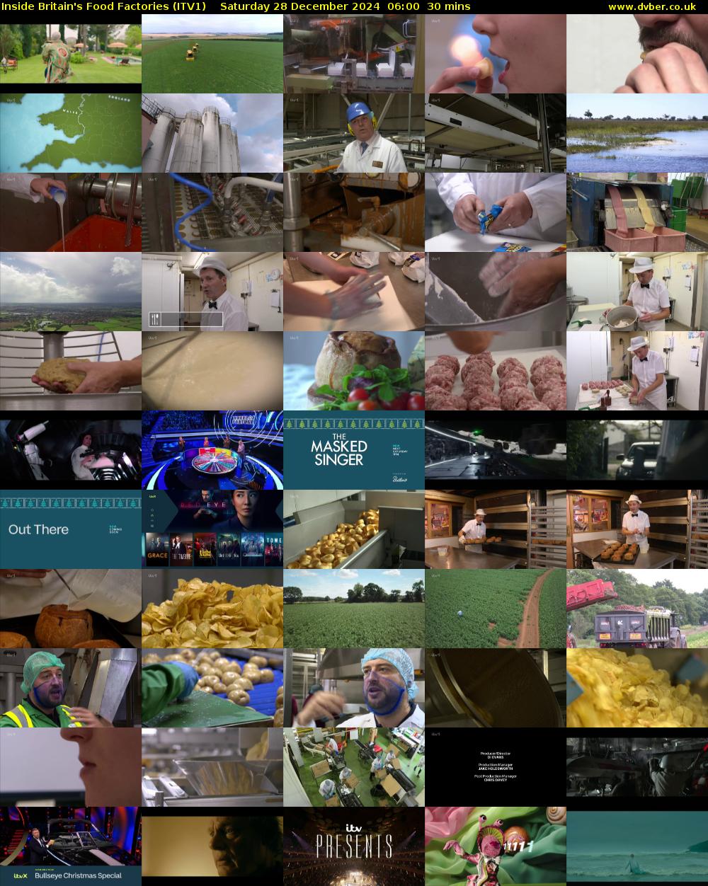 Inside Britain's Food Factories (ITV1) Saturday 28 December 2024 06:00 - 06:30
