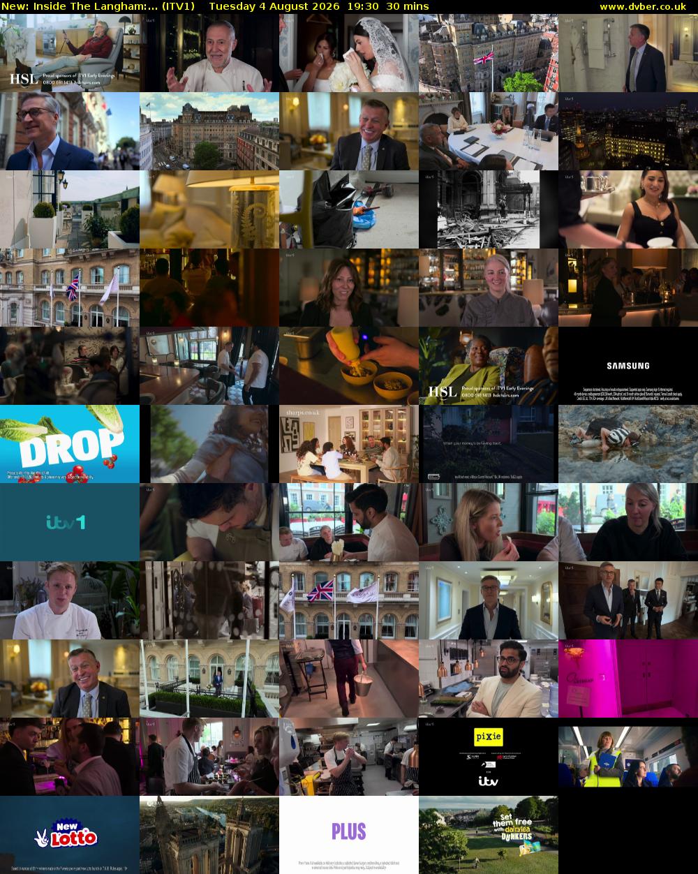 Inside The Langham:... (ITV1) Tuesday 4 August 2026 19:30 - 20:00