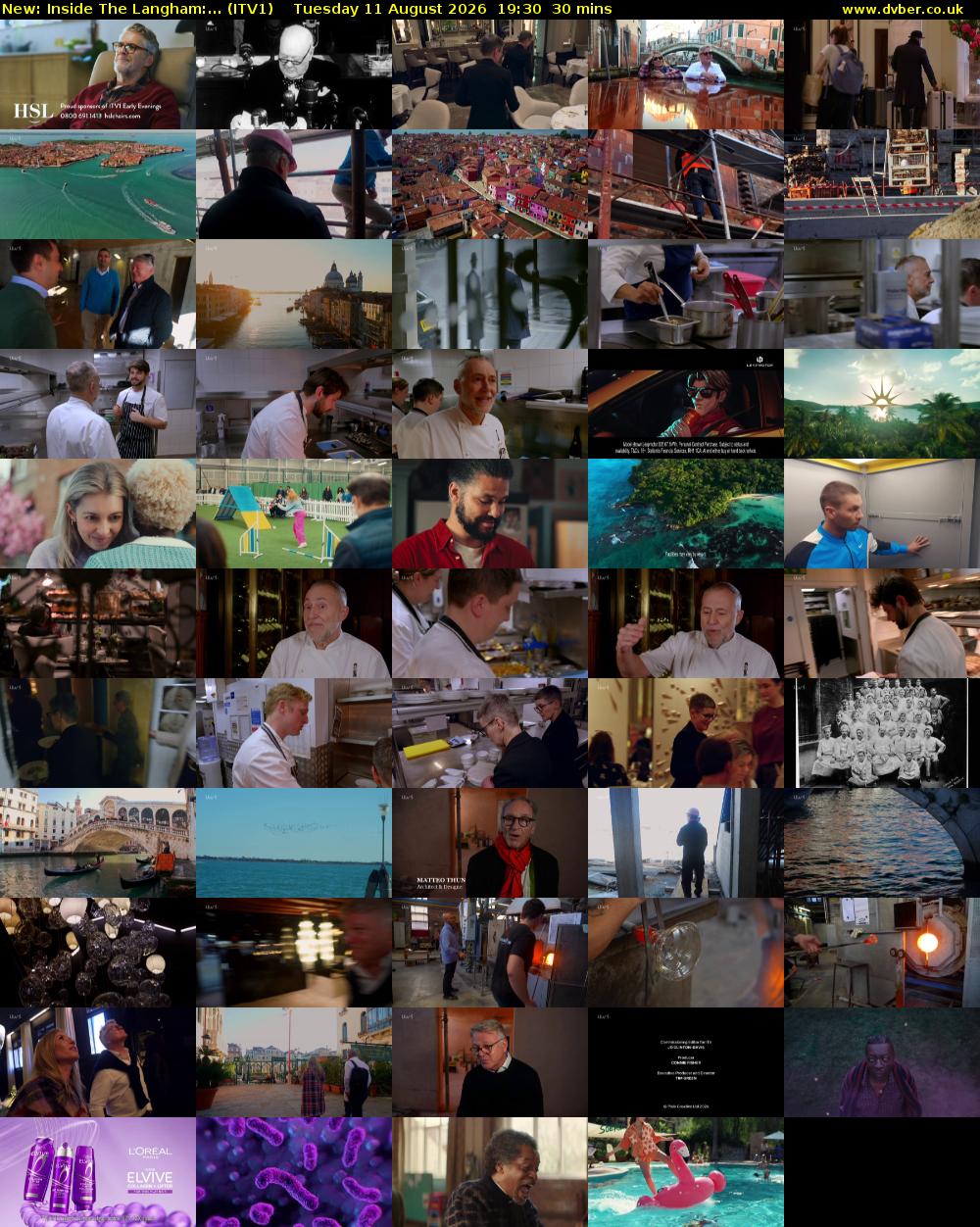 Inside The Langham:... (ITV1) Tuesday 11 August 2026 19:30 - 20:00