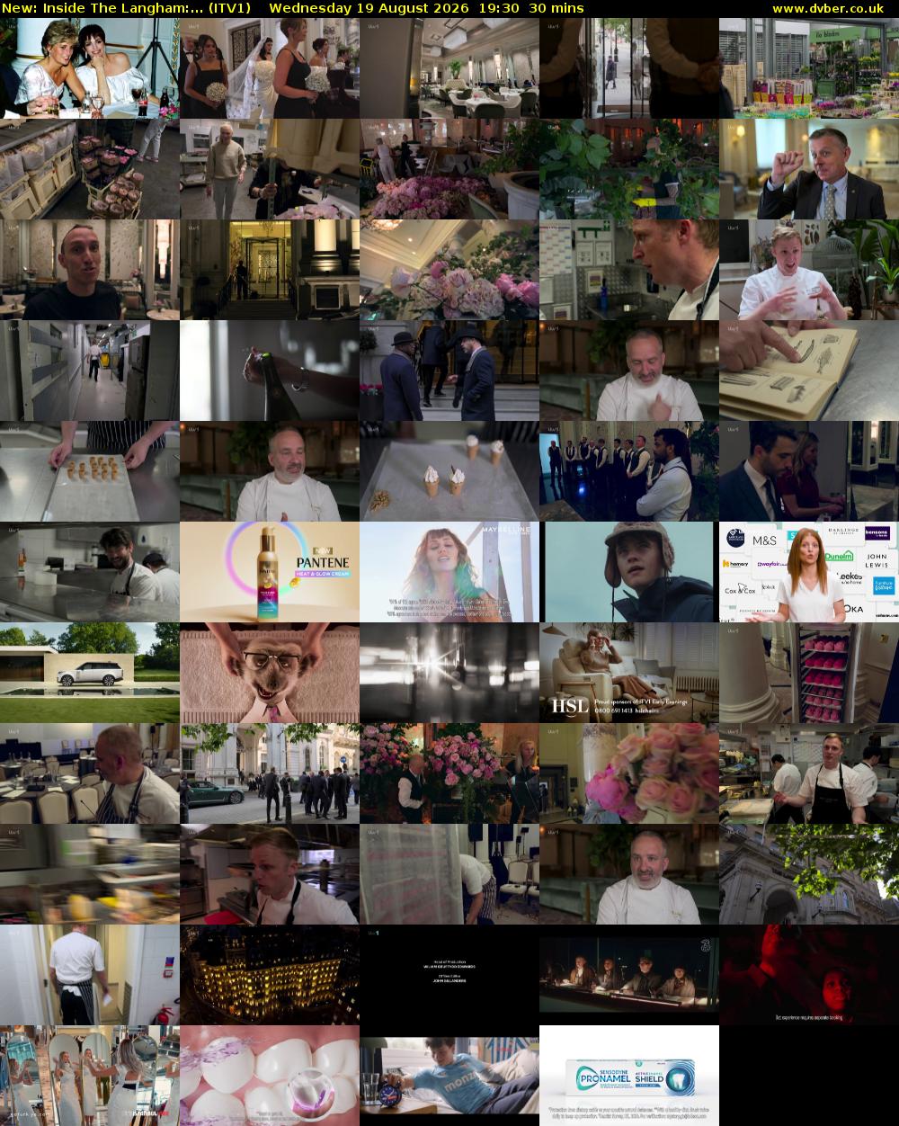 Inside The Langham:... (ITV1) Wednesday 19 August 2026 19:30 - 20:00