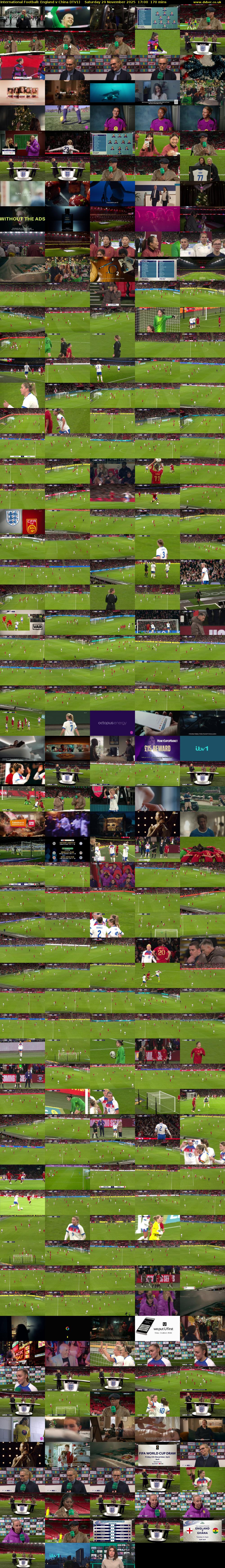 International Football: England v China (ITV1) Saturday 29 November 2025 17:00 - 19:50