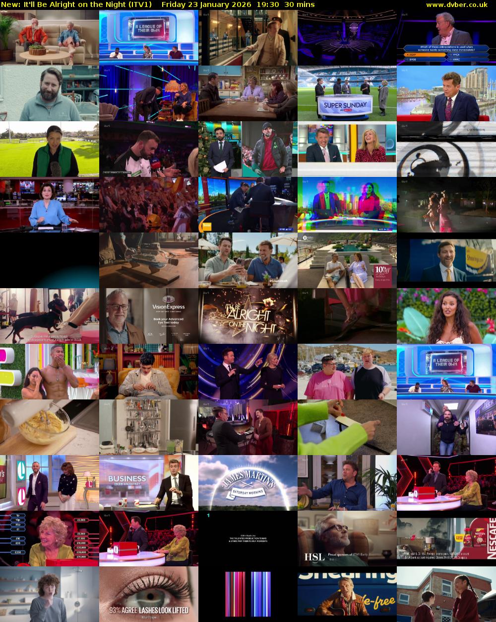 It'll Be Alright on the Night (ITV1) Friday 23 January 2026 19:30 - 20:00