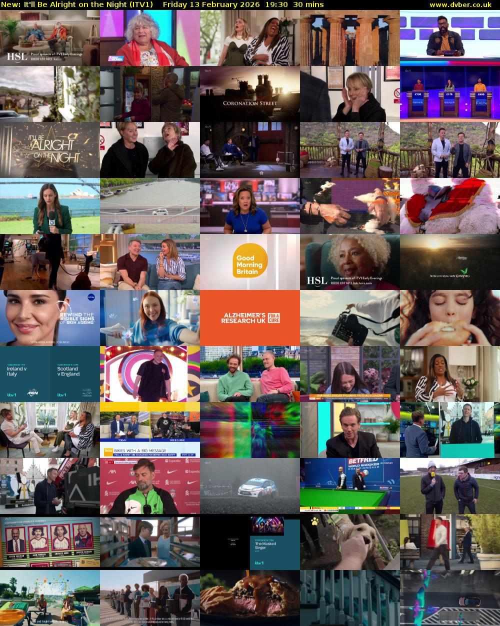 It'll Be Alright on the Night (ITV1) Friday 13 February 2026 19:30 - 20:00