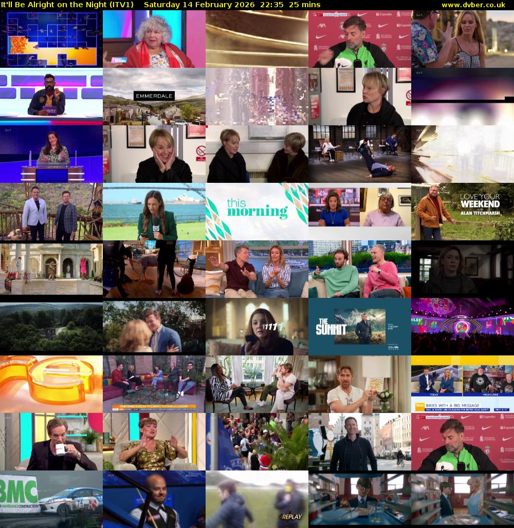 It'll Be Alright on the Night (ITV1) Saturday 14 February 2026 22:35 - 23:00