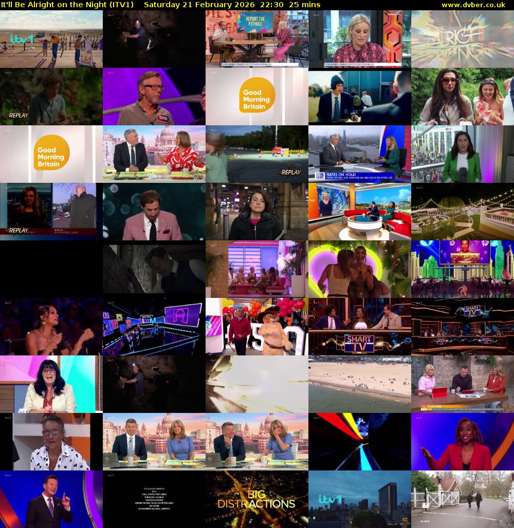 It'll Be Alright on the Night (ITV1) Saturday 21 February 2026 22:30 - 22:55