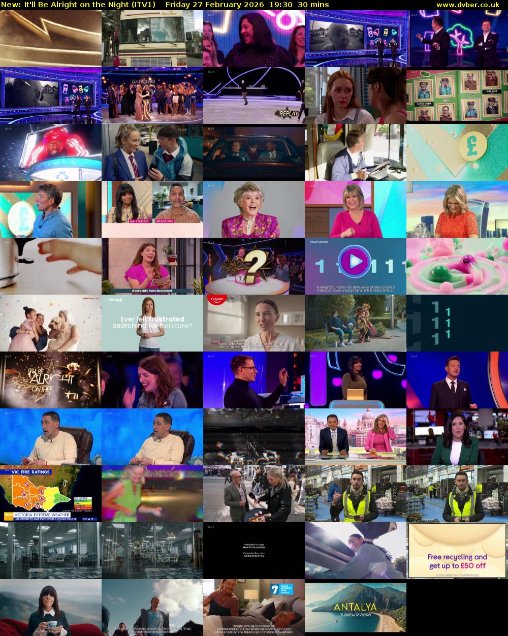 It'll Be Alright on the Night (ITV1) Friday 27 February 2026 19:30 - 20:00