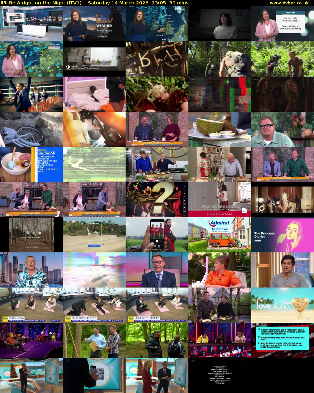 It'll Be Alright on the Night (ITV1) Saturday 14 March 2026 23:05 - 23:35