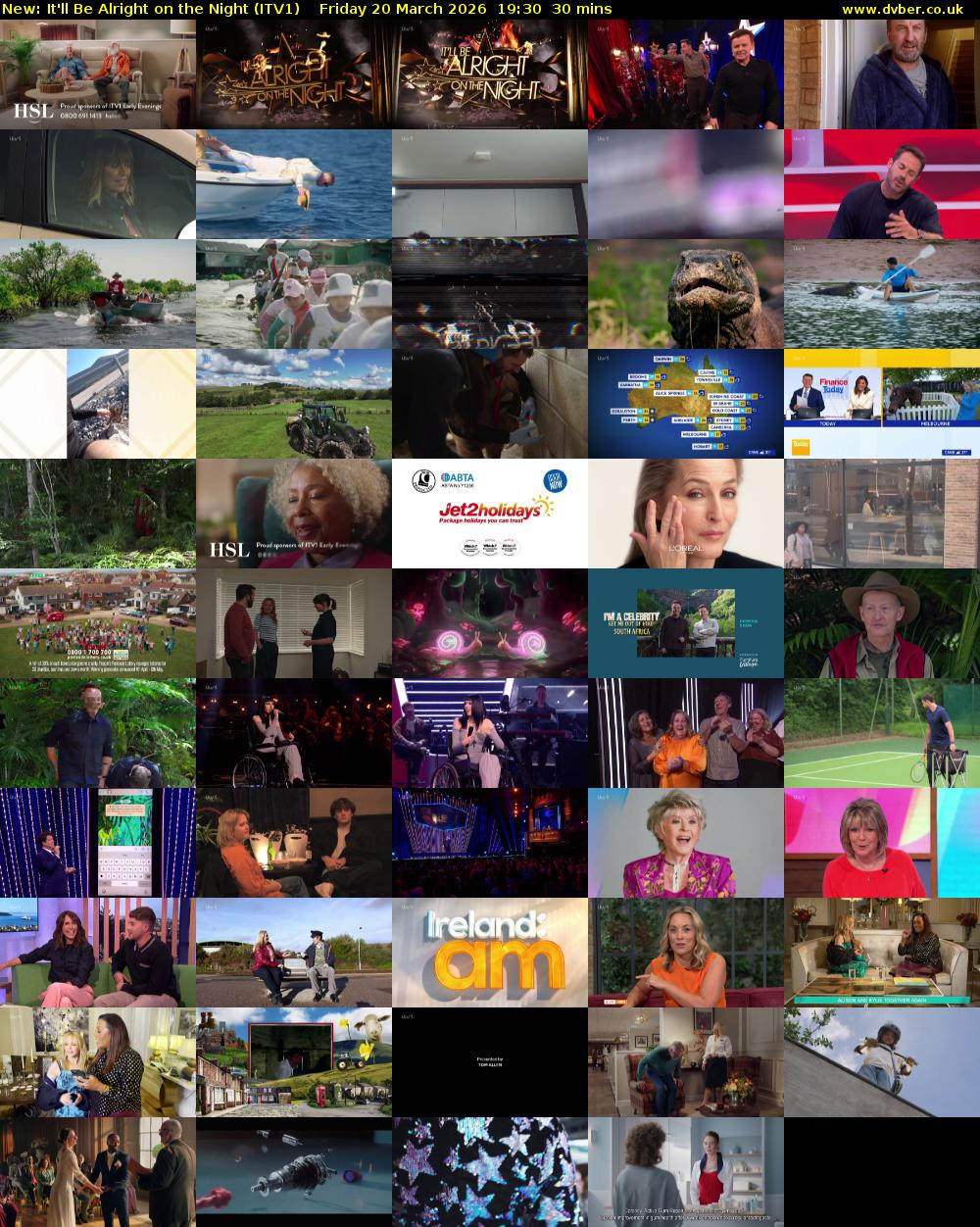 It'll Be Alright on the Night (ITV1) Friday 20 March 2026 19:30 - 20:00