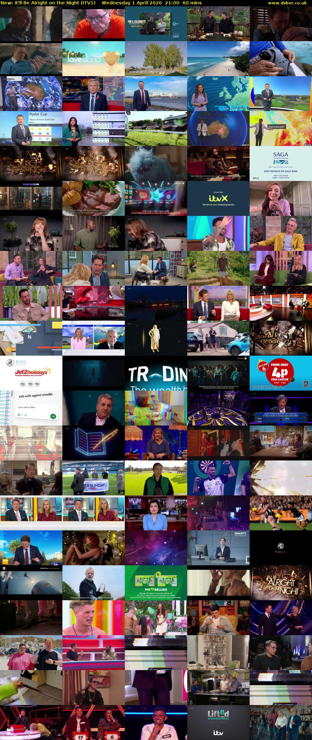 It'll Be Alright on the Night (ITV1) Wednesday 1 April 2026 21:00 - 22:00