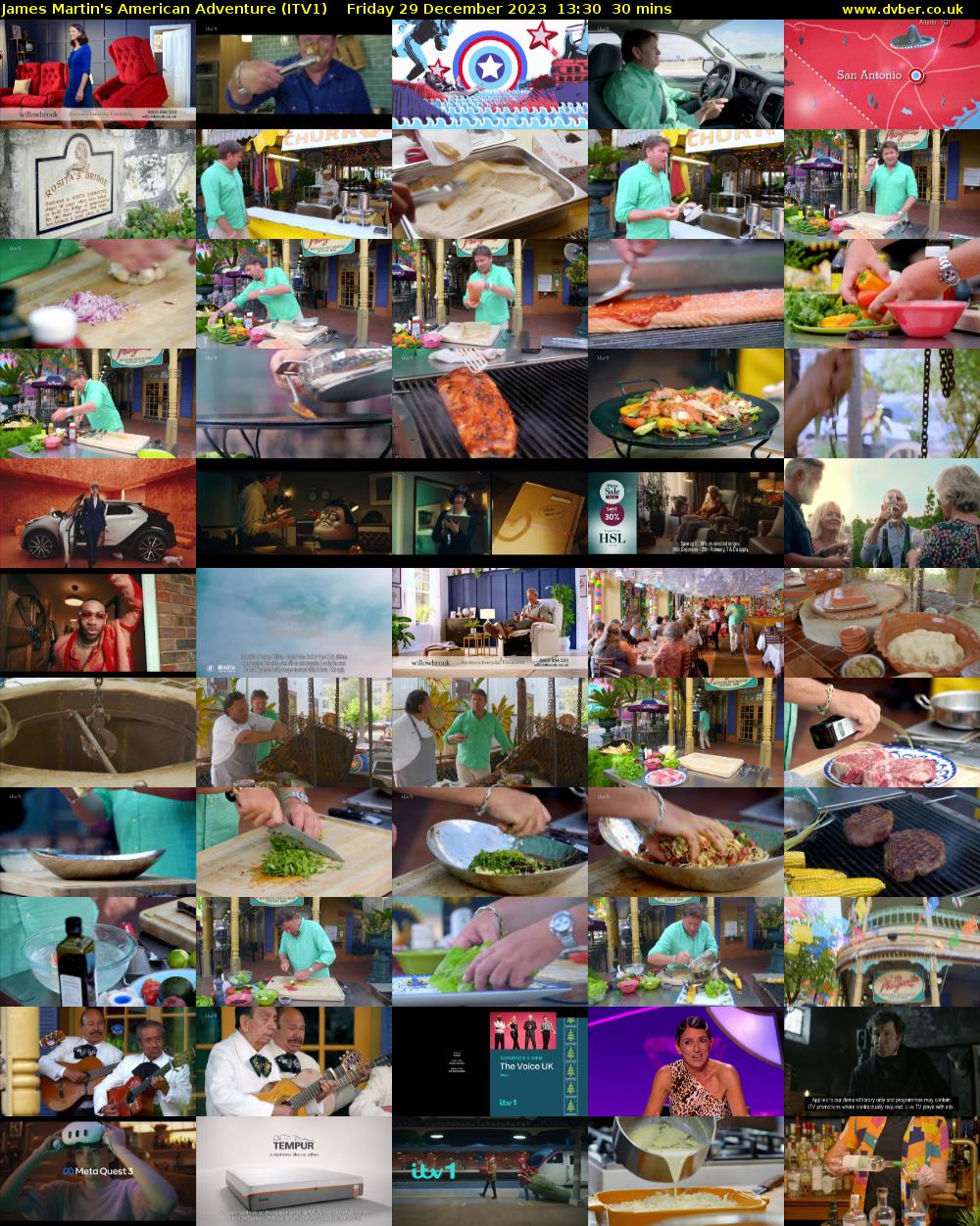 James Martin's American Adventure (ITV1) Friday 29 December 2023 13:30 - 14:00